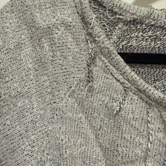 Free People Marled Distressed Slouchy Cropped Sweater M - Picture 4 of 6